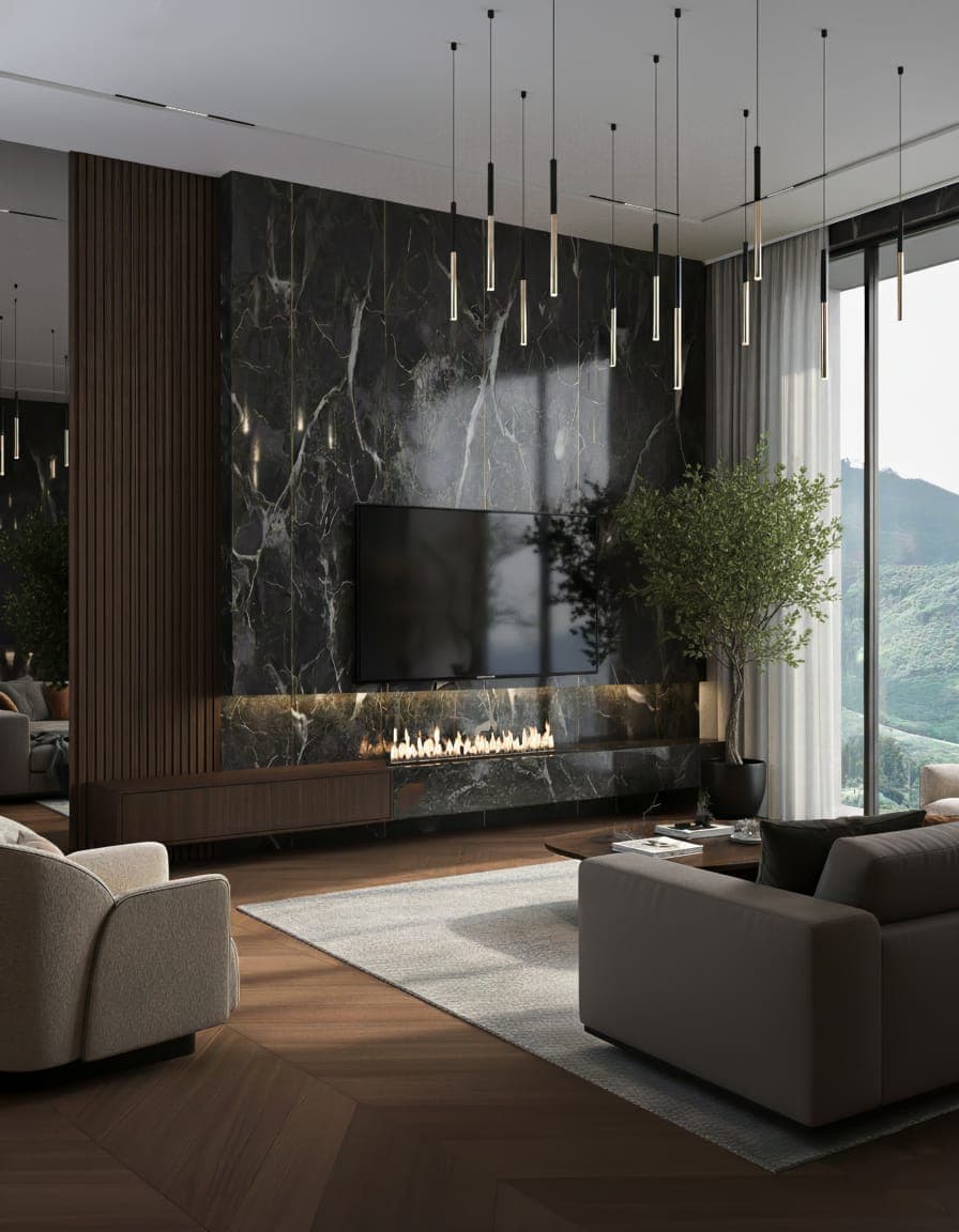 Living room interior design by Vectra Design Studio