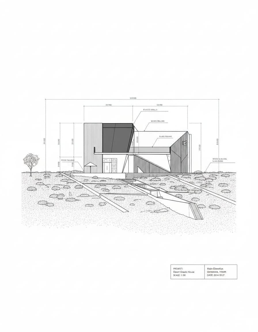 Evening light study of a villa by Vectra Design Studio